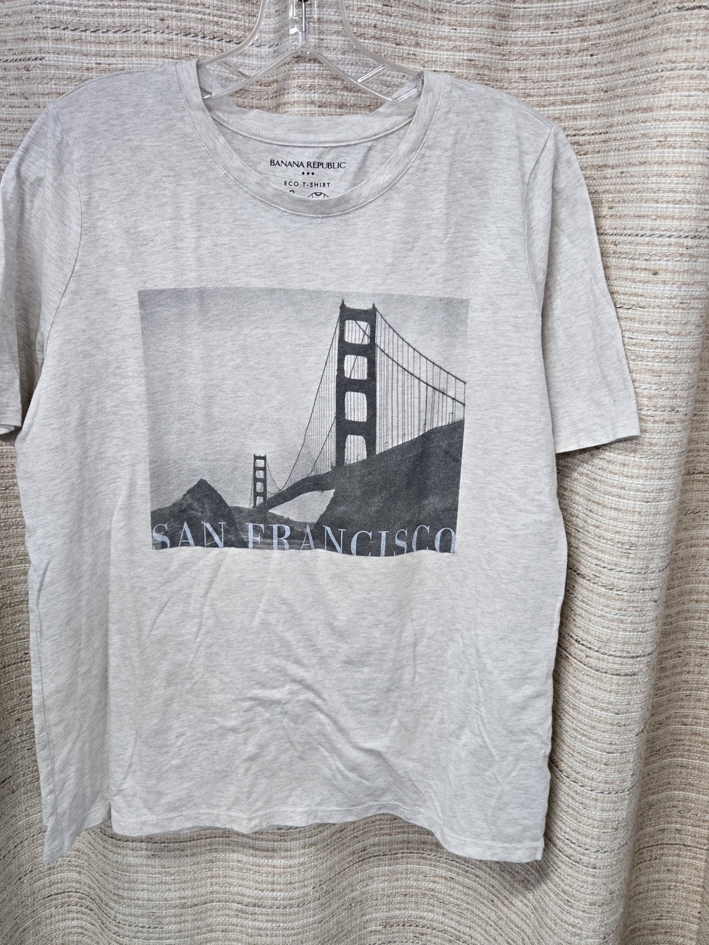 Banana Republic San Francisco Graphic Tee - Light Heather Gray/Oatmeal